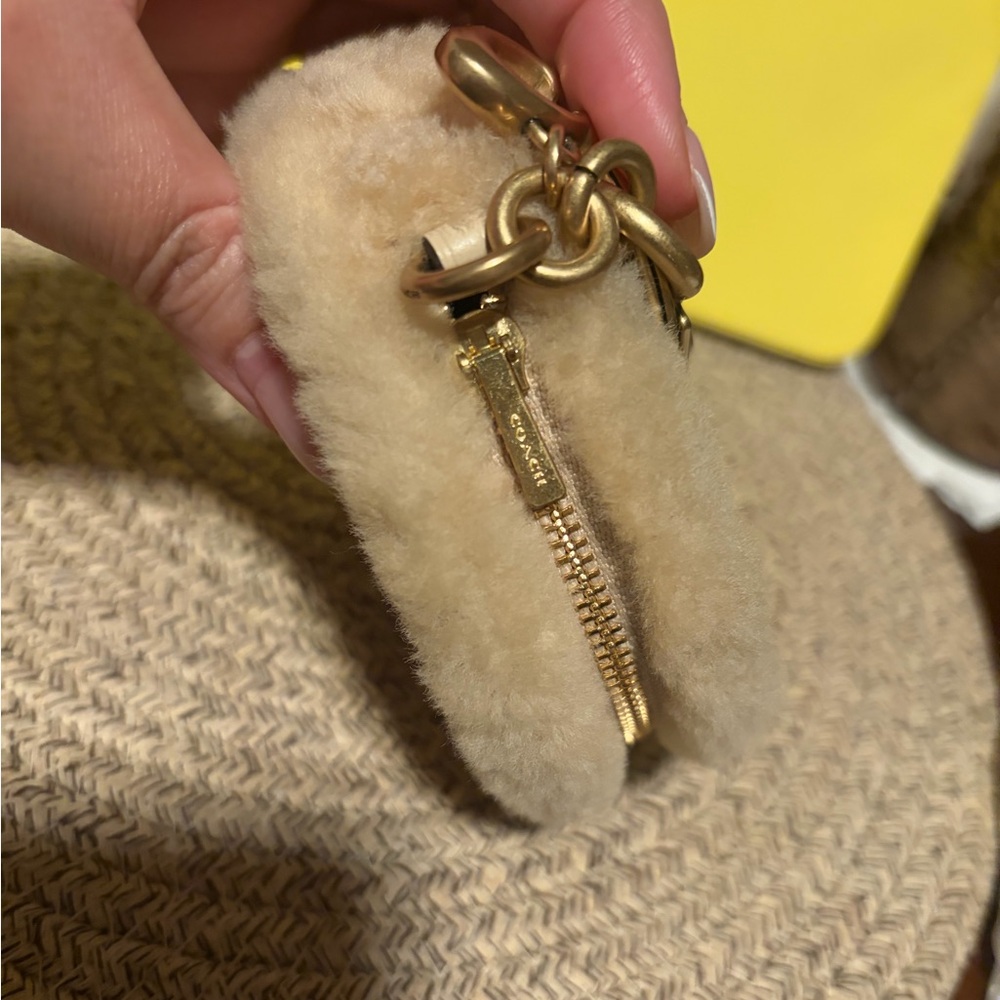 COACH Shearling Coin Bag Charm - Picture 2 of 9